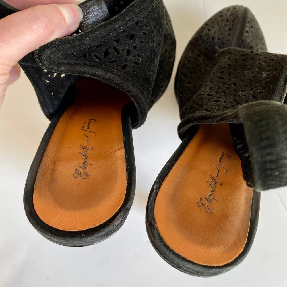 Elizabeth & James Suede Booties 8.5 Perforated Leather Platform Shoes Clogs
